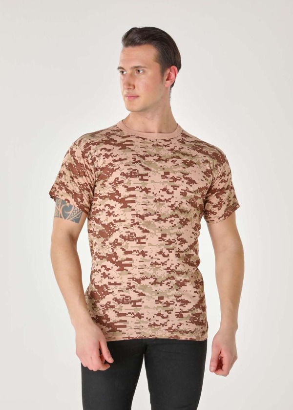 Kısakol T-Shirt Dijital Kamuflaj 9