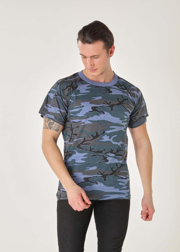 Kısakol T-Shirt Havacı Kamuflaj E.